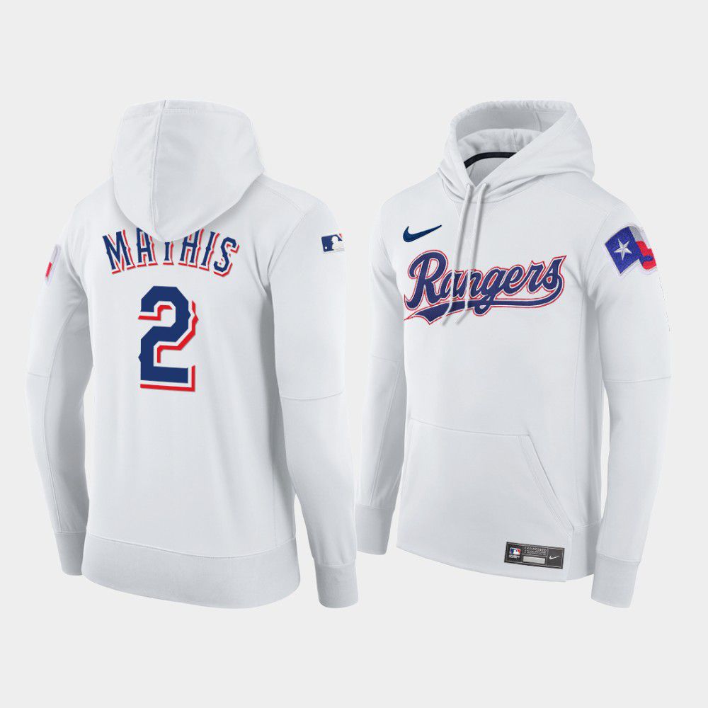 Men Texas Rangers #2 Mathis white home hoodie 2021 MLB Nike Jerseys->texas rangers->MLB Jersey